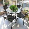 3/5 Piece Round Coffee Table & Rattan Chairs Metal Bistro Balcony Garden Outdoor