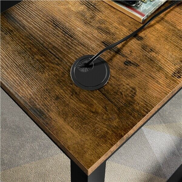 Wooden Computer Desk Study Desk Home Office Table with Movable Monitor Stand