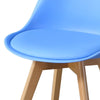 2 X Blue Dining Chair Wooden Legs Faux Leather Chair Home Office Dining Room New