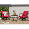 3 Piece Patio Rocking Chair Set 2 Single Chairs and Coffee Table W/ Cushions