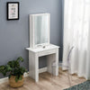 Dressing Table Jewelry Makeup Desk Table with Sliding Mirror 1 Drawer & Shelves