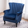 Retro Velvet Upholstered Armchair Wing Back Living Room Fireside Sofa Chair Seat