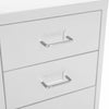 3 Drawers Metal Home Office Filing Cupboard Unit on Castors Cabinet White/Black