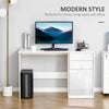 Computer Desk w/ Drawers Modern Writing Workstation for Home Office White