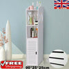 Tall 1 Door 2 Drawer Shelf Bathroom Cabinet Storage Corner Unit White Waterproof