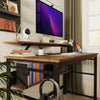 120cm Computer Desk with 2 Storage Shelves Removable Monitor Stand