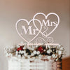 WEDDING CAKE TOPPERS - Rustic Wooden Love Mr & Mrs Cake Decoration Handmade