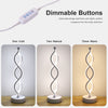 Modern Table Lamp Dimmable LED Spiral Wave Minimalist Lighting Design Desk Light