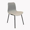 Grey Dining Chairs Set of 4 Retro Plastic Chairs Metal Legs Tulip Kitchen Chairs