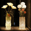 Upscale Rattan Led Floor Standing Lights Wicker Atmosphere Lamp with Ball Flower