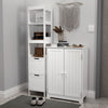 White Tall Bathroom Cabinet with Drawers Display Shelf Cupboard Storage Unit