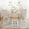 5-Piece Dining Table & Chair Set Bar Pub Table and Four Stool Set w/ MDF Table