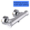 Modern Bathroom Exposed Thermostatic Bar Shower Mixer Valve Round Tap Set Chrome