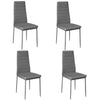 Set of 4 Dining Chairs High Back PU Leather Kitchen Chair Modern Meatl Legs Home