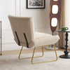 Stylish Accent Chair for Living Room Velvet Armchair Occasional Tub Chairs Cream