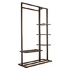 Heavy Duty Bamboo Garment Rack 6-Tier Ladder Clothes Rail Stand with Large Base