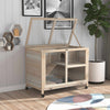 Indoor Rabbit Hutch Guinea Pig House Bunny Cage Openable Roof, Natural