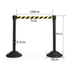 Set of 2 Belt Stanchion Crowd Control Barrier Stand with 190cm Retractable Belt