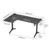 L-Shape Corner Gaming Desk Computer PC Workstation Writing Table with LED Lights