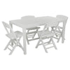 Plastic Rattan Patio Dining Table & Folding Chairs Outdoor Garden Furniture Sets