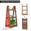 3 Tier Wooden Plant Stand Folding Flower Shelf Display Ladder Free Standing