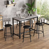 Marble Effects Bar Table & 4 Stools Breakfast Kitchen Dining Set Bar Bistro MK