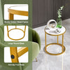 Marble Top Sofa Side Table Modern Round End Table Compact Coffee Table