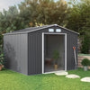 3/6/8/10/12ft Metal Garden Shed Outdoor Storage Steel Heavy Duty +Foundation Kit