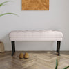 Button Tufted Upholstered Accent Lounge Chair Stool Window Seat Hallway Bench UK