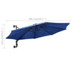 Wall-Mounted Parasol & Metal Pole Umbrella Patio Parasol Garden Umbrella
