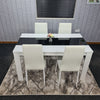 Dining Table Set and 6 4 black white Leather chairs kitchen table set of 4 or 6