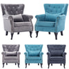 Velvet Linen Occasional Armchair Queen Anne Chair Lounge Oyster Wing Back Sofa