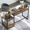 Tribesigns Computer Desk with Drawer and Storage Shelves 59"L Rustic Brown Table