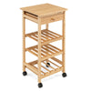 4-Tier Storage Utility Cart Bamboo Kitchen Trolley Rolling kitchen Island Dining