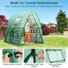 Portable Walk-in Greenhouse Tunnel W/ 2 Zippered Doors & Roll-up Screen Windows