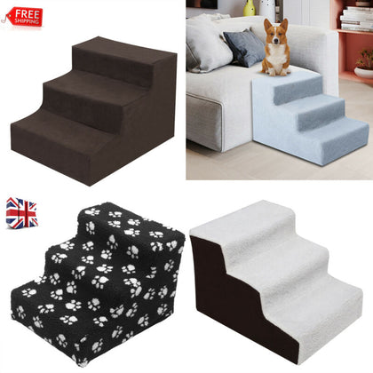 3 Steps Pet Dog Ladder Soft Stairs Portalbe Washable Removable Cover Ramp Puppy