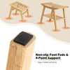 Bamboo Shower Bench Foot Stool Set Bathroom Organizer Seat Stool Shower Bench