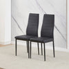 Modern Set of 4 Faux Leather Dining Chair Padded Seat Kitchen Dinning Room Black