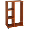 Single Mobile Open Wardrobe Storage Shelves Organizer With Clothes Hanging Rail