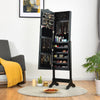 Free-Standing Jewelry Cabinet Lockable Jewelry Shelf W/ Angle Adjustable Mirror