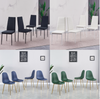 2/4/6pcs Faux Leather Velvet Fabric Dining Chairs Metal Chromed Legs Dining Room