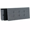 LARGE GREY FOLDING STORAGE OTTOMAN POUFFE FOOT STOOL STORAGE BOX SEAT