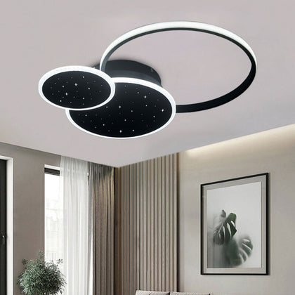 Metal Frame Arc Round Rectangle LED Ceiling Light Chandelier Living Room Decor