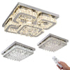 Modern Square Ceiling Chandelier Crystal Silver Light Lamp Pendant Home Hallway