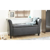 Window Ottoman Storage Blanket Box Bench Stool Chest Trunk Seat Chair Pu Black