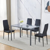 Modern Set of 4 Faux Leather Dining Chair Padded Seat Kitchen Dinning Room Black