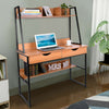 Ladder Desk Computer Laptop Home Office Table Industrial Wood Look Metal Frame