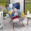 Colorful Rocking Chair Fabric Patchwork Accent Armchair Living Room Fireside