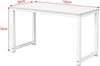Computer Desk Dining Table Home Office Workstation w/ White Metal Frame,