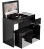 Dressing Table with drawers Flip up Mirror Stool Set Bedroom Vanity Makeup Desk
